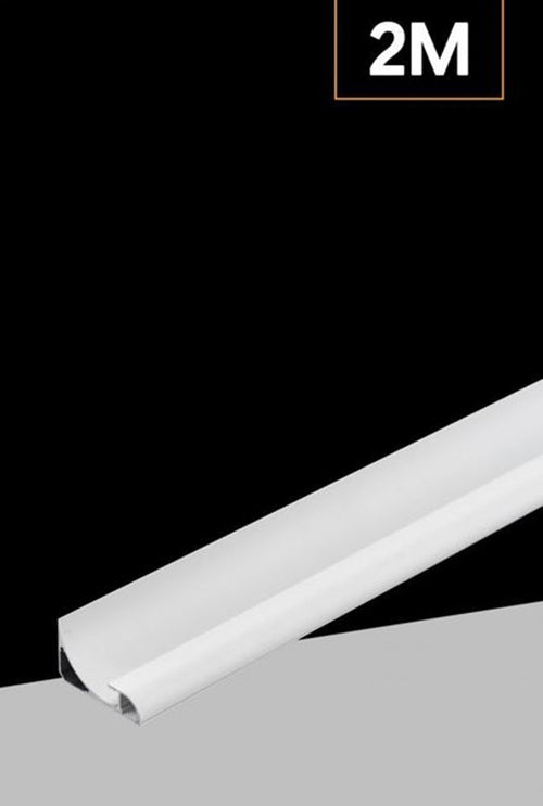 5pz Profilo Alluminio Linea D'angolo Con Copertura Opaca Per Striscia Led 10mm Bianco Al-33