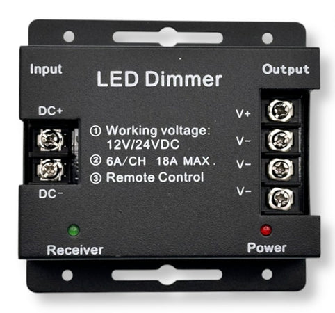 Controller Dimmer Per Strisce Led Monocolore Dc12v-24v Con Telecomando 3 Canali A 6a Ap-01