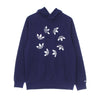 Adidas Felpa Leggera Cappuccio Uomo Adicolor Shattered Trefoil Hoodie Night Sky/white da uomo