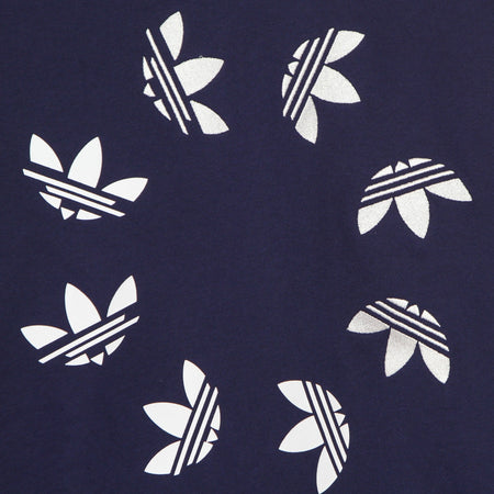 Adidas Felpa Leggera Cappuccio Uomo Adicolor Shattered Trefoil Hoodie Night Sky/white da uomo