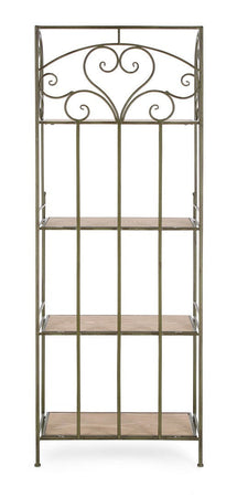 Libreria "Guenda" in acciaio verniciato a polvere epossidica e scaffali in legno MDF per interno