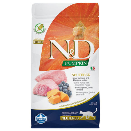 Farmina N&D Pumpkin mangime secco Gatti Nautered Agnello e Mirtillo