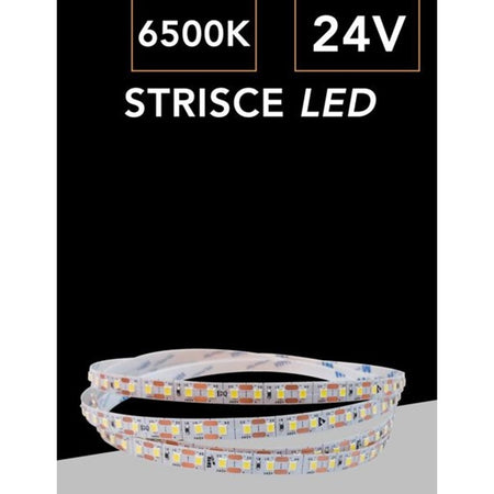 Striscia Led Flessibile Dc 24v 100w Smd 2835 Monocolore 120led/mt Bobina 10mt 2835-10m-24v
