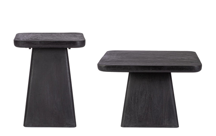 Tavolino "Fuji" struttura in legno di mango per arredamento