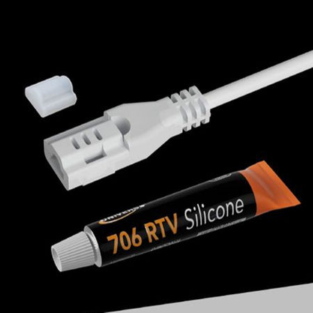 Connettore Spina Per Strisce Luminose A Led 24v Con Tubetto Silicone 10ml Cob Sp-es24v