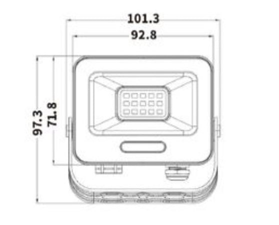 Faro Proiettore Smd Led Floodlight 10 W Slim Ip65 Nero Luce 3000k 4000k 6500k Ek05-10w-n