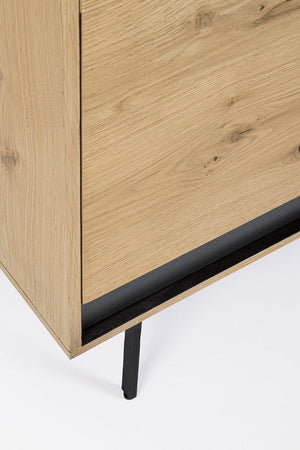 Credenza "Stanwood" con 3 ante e 3 cassetti, in mdf, finitura in rovere