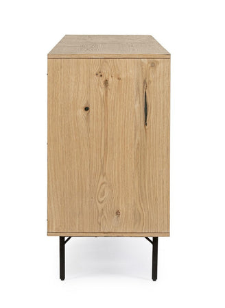Credenza "Stanwood" con 3 ante e 3 cassetti, in mdf, finitura in rovere