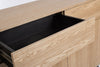 Mobile credenza Widald in mdf-legno di frassino, gambe in acciaio, per interno