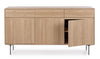 Mobile credenza Widald in mdf-legno di frassino, gambe in acciaio, per interno