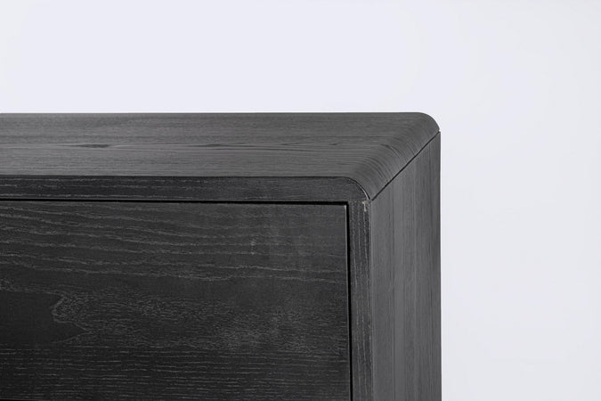 Mobile credenza "Widald" in mdf-legno di frassino, gambe in acciaio, per interno