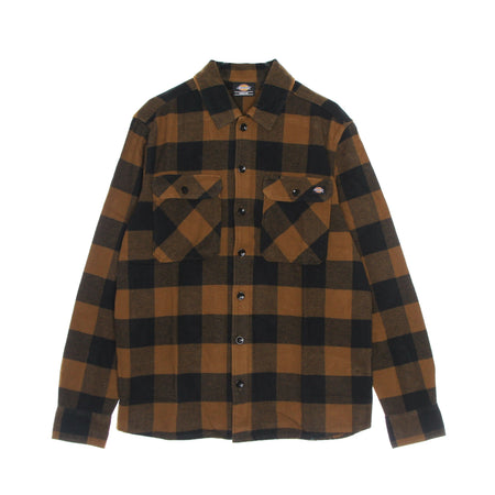 DICKIES Camicia Manica Lunga Uomo New Sacramento L/s Shirt Brown Duck da uomo