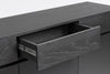 Mobile credenza Widald in mdf-legno di frassino, gambe in acciaio, per interno