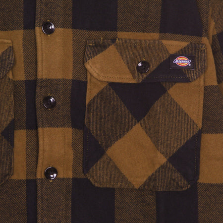 DICKIES Camicia Manica Lunga Uomo New Sacramento L/s Shirt Brown Duck da uomo