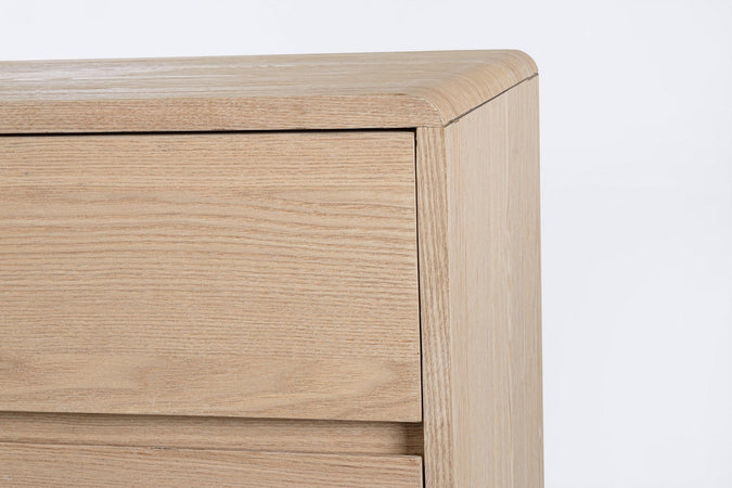 Mobile credenza "Widald" in mdf-legno di frassino, gambe in acciaio, per interno