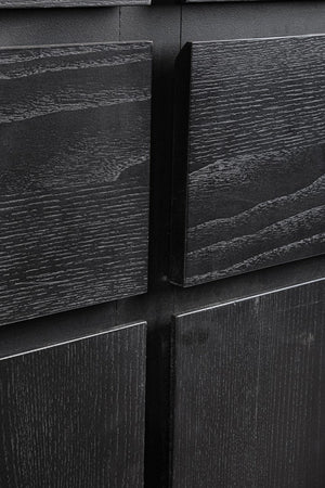 Mobile credenza "Widald" in mdf-legno di frassino, gambe in acciaio, per interno