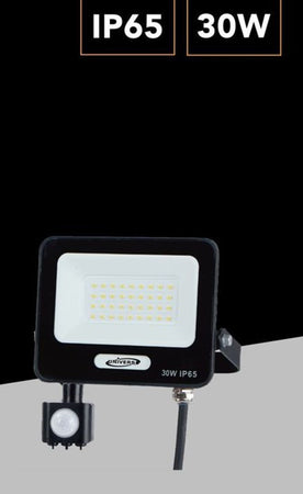 Faretto Led 30w Con Sensore Movimento Proiettore Da Esterno Luce 6500k Ip65 Ek05-sen-30