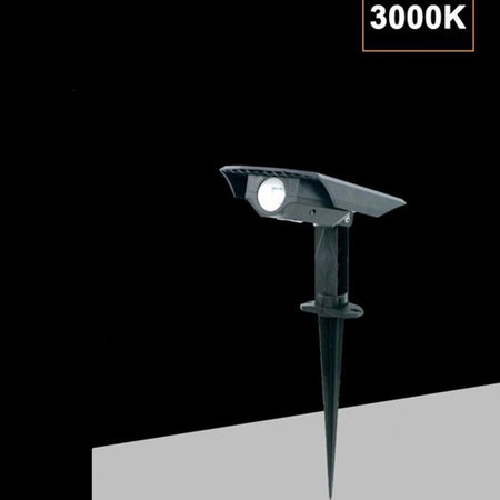 Faretto Solare Led Da Giardino A Picchetto Da Terra Ip65 Luce Calda 3000k Rgb Sw1121