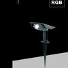 Faretto Solare Led Da Giardino A Picchetto Da Terra Ip65 Luce Calda 3000k Rgb Sw1121