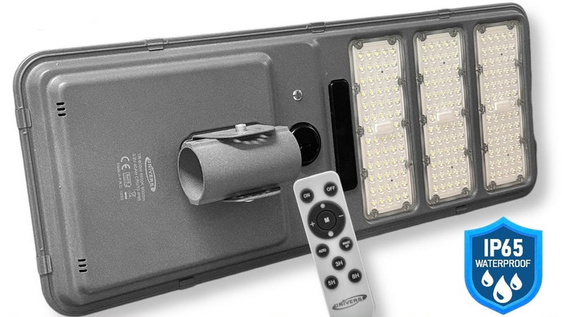 Lampada Stradale Led Lampione Ip65 Con Pannello Solare Sensore Movimento Luce 6500k Tr-600w