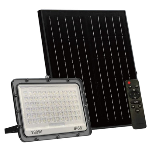 Faro Led Da Esterno Con Pannello Solare 180w Ip66 Telecomando Luce Regolabile Sf319-180-3c