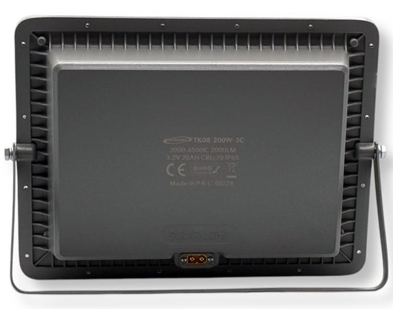 Faro Led Floodlight 2000lm Ip65 Grigio Con Pannello Solare Telecomando Cct Tk08-200w-3c