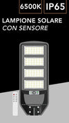 Lampione Stradale Led Pannello Solare Con Sensore Pir Luce Fredda 6500k Ip65 J02-220w-f