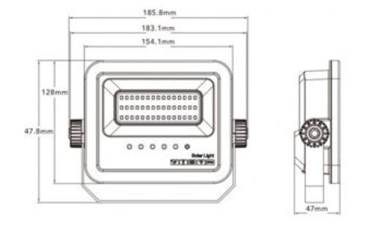 Faro A Led Proiettore Con Pannello Solare 40 W Rgb Con Telecomando Esterno Ip65 Sl-rgb-40w