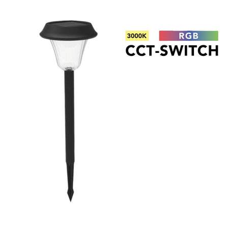 Picchetto Led Faretto Pannello Solare Rgb + Caldo 3000k Lampada Decorativa Ip54 Zq-fy-t26