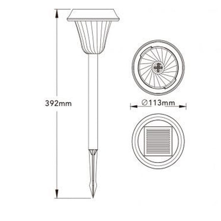 Picchetto Led Faretto Pannello Solare Rgb + Caldo 3000k Lampada Decorativa Ip54 Zq-fy-t26