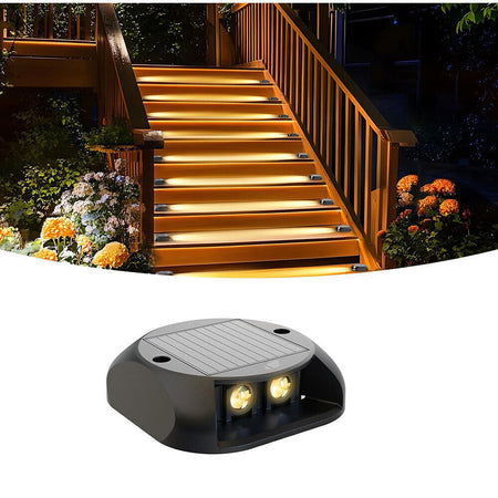 Faretto Segnapasso Con Pannello Solare 0.4w Luce Led Calda 3000k Ip54 Nero Zq-ljd-001