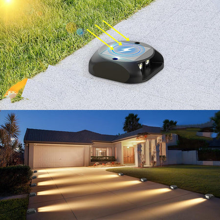 Faretto Segnapasso Con Pannello Solare 0.4w Luce Led Calda 3000k Ip54 Nero Zq-ljd-001