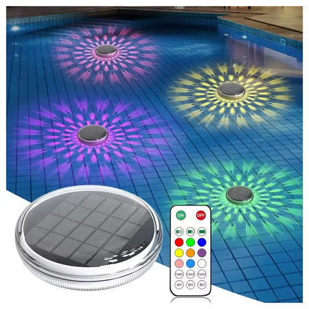 Lampada Galleggiante Luce Rgb Con Pannello Solare Illuminazione Per Piscina Ip67 Yh1401-rgb