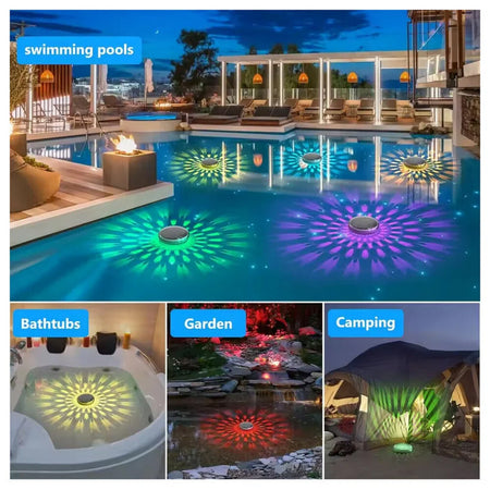 Lampada Galleggiante Luce Rgb Con Pannello Solare Illuminazione Per Piscina Ip67 Yh1401-rgb