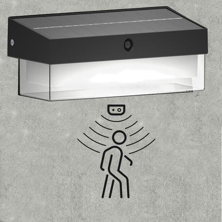 Applique Solare Con Sensore Movimento 3 Modalità Luce 6000k Ip54 Da Esterno Zq-bd-006gy