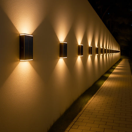 Applique Solare 2 Watt Doppia Emissione Di Luce Tecnologia Cct Switch Ip54 Yh0630-3c