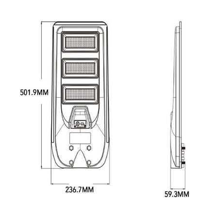 Lampione Faro Led Solare 100w 160w 220w 300w Con Sensore Crepuscolare Prossimità Es-p-f