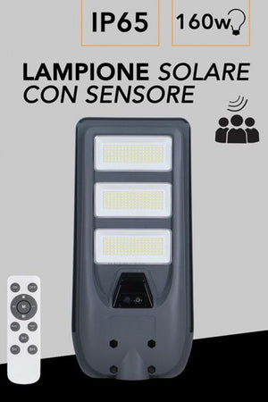Lampione Faro Led Solare 100w 160w 220w 300w Con Sensore Crepuscolare Prossimità Es-p-f