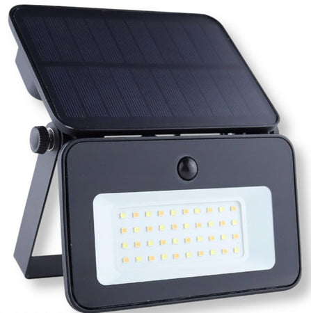 Lampada Applique Proiettore Led Muro Con Pannello Solare Sensore Pir Esterno Ip65 Tk13-50f