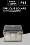 Applique Solare Con Sensore Lampada Da Parete Led Giardino Luce 3000k+6500k Ip65 Ewa-02t-f