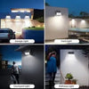 Applique Solare Con Sensore Lampada Da Parete Led Giardino Luce 3000k+6500k Ip65 Ewa-02t-f