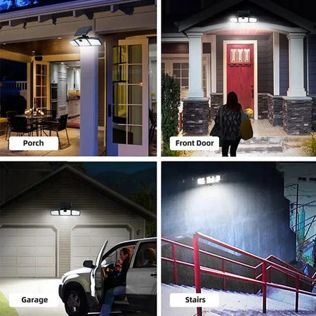 Applique Solare Con Sensore Lampada Da Parete Led Impermeabile Ip65 Luce 6500k Ewe-05t-f