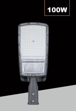 Lampione Armatura Stradale Led 100w Con Sensore Crepuscolare Freddo 6500k Ip65 Rx-100w-f