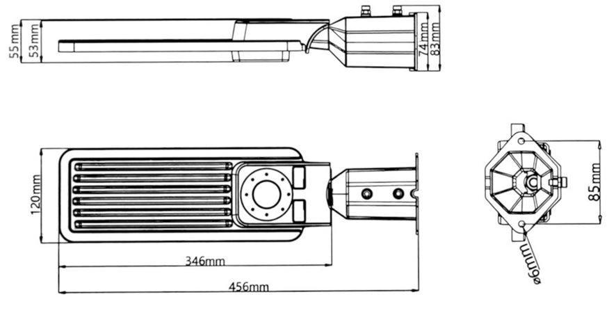 Proiettore Faro Armatura Stradale Led 50w Con Snodo Esterno Ip65 Luce Naturale 4000k Rc-50n