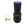Adattatore Per Braccio Faro Lampione Stradale In Metallo Nero Con 3 Viti Fissaggio Pt-58mm