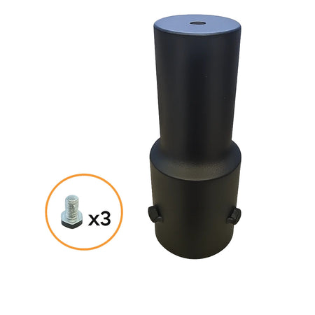 Adattatore Per Braccio Faro Lampione Stradale In Metallo Nero Con 3 Viti Fissaggio Pt-58mm