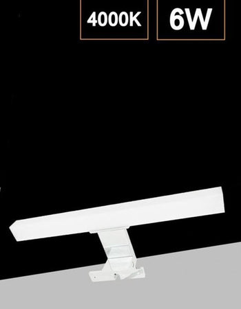 Lampada Led Per Specchio Bagno 6w Luce 4000k Ip44 Argento Doppia Istallazione 400pc-1-an