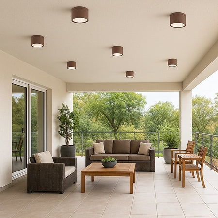 Applique Da Soffitto A Cilindro Per Esterno Plafoniera Con Attacco Gu10 Ip54 H94-c