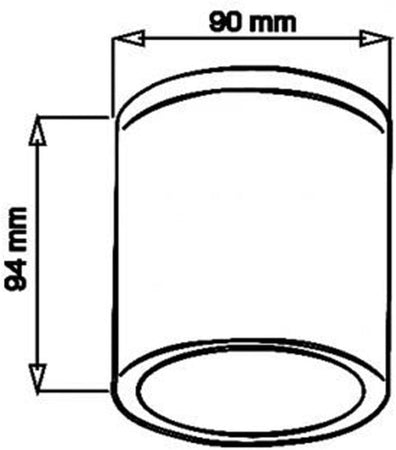 Applique Da Soffitto A Cilindro Per Esterno Plafoniera Con Attacco Gu10 Ip54 H94-c