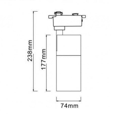 Faretto Led 15w Orientabile Per Binario Monofase Direzionabile Cct Switch Ip20 Fm-15w-3c